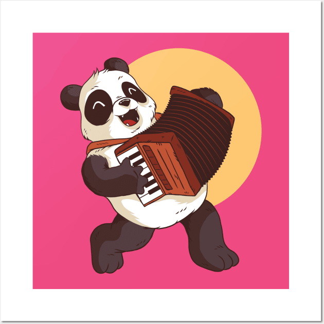 Panda Playing Accordion Wall Art by madeinchorley